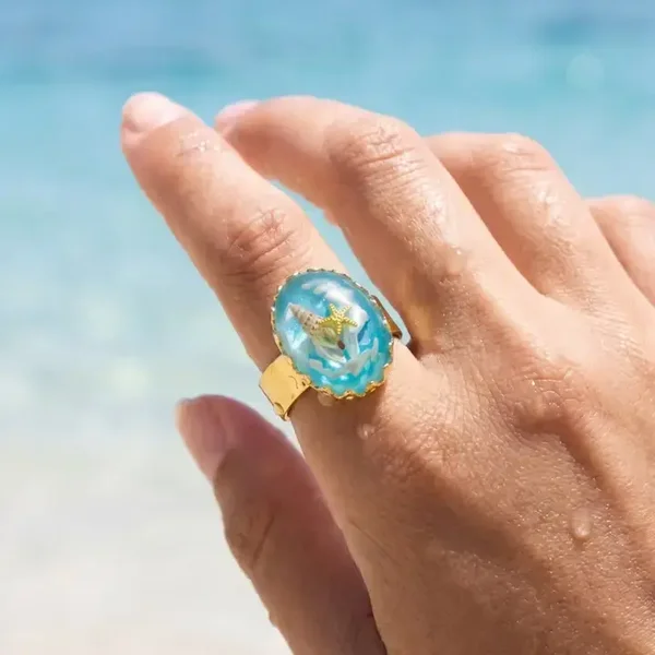 Bague coquillage véritable