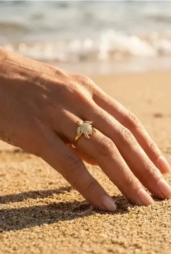Bague strass tortue