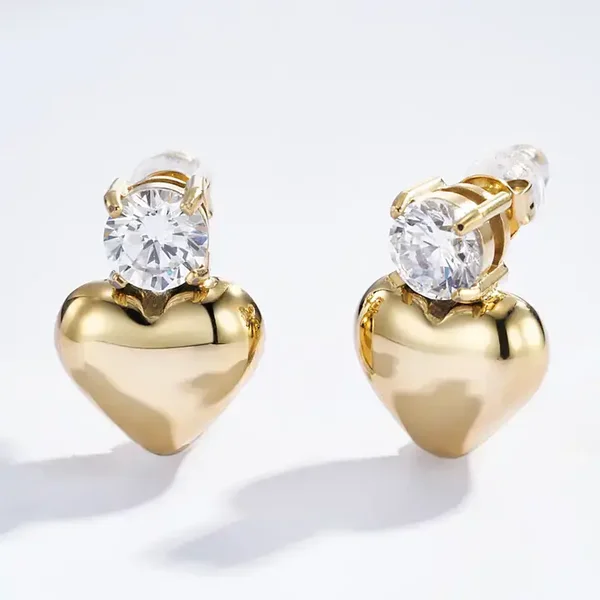 Boucles d'oreilles coeur strass