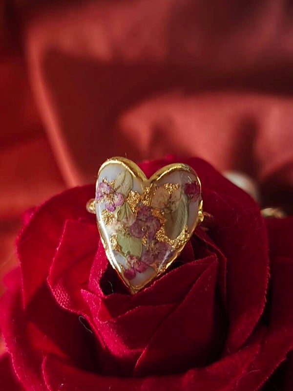 bague femme fleur véritable