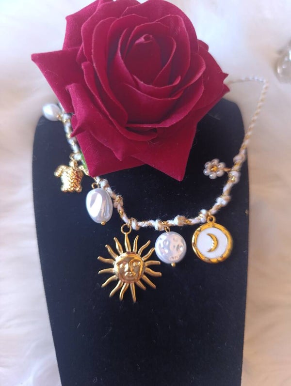 Collier corde blanche