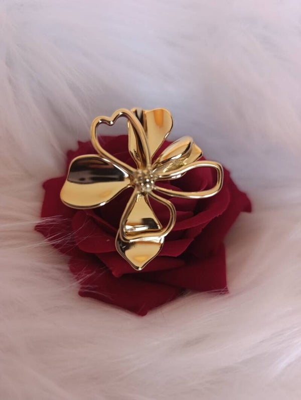 broche fleur or ou argenté