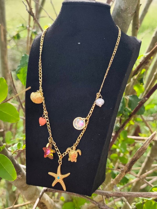 Collier étoile de mer et tortue Elia