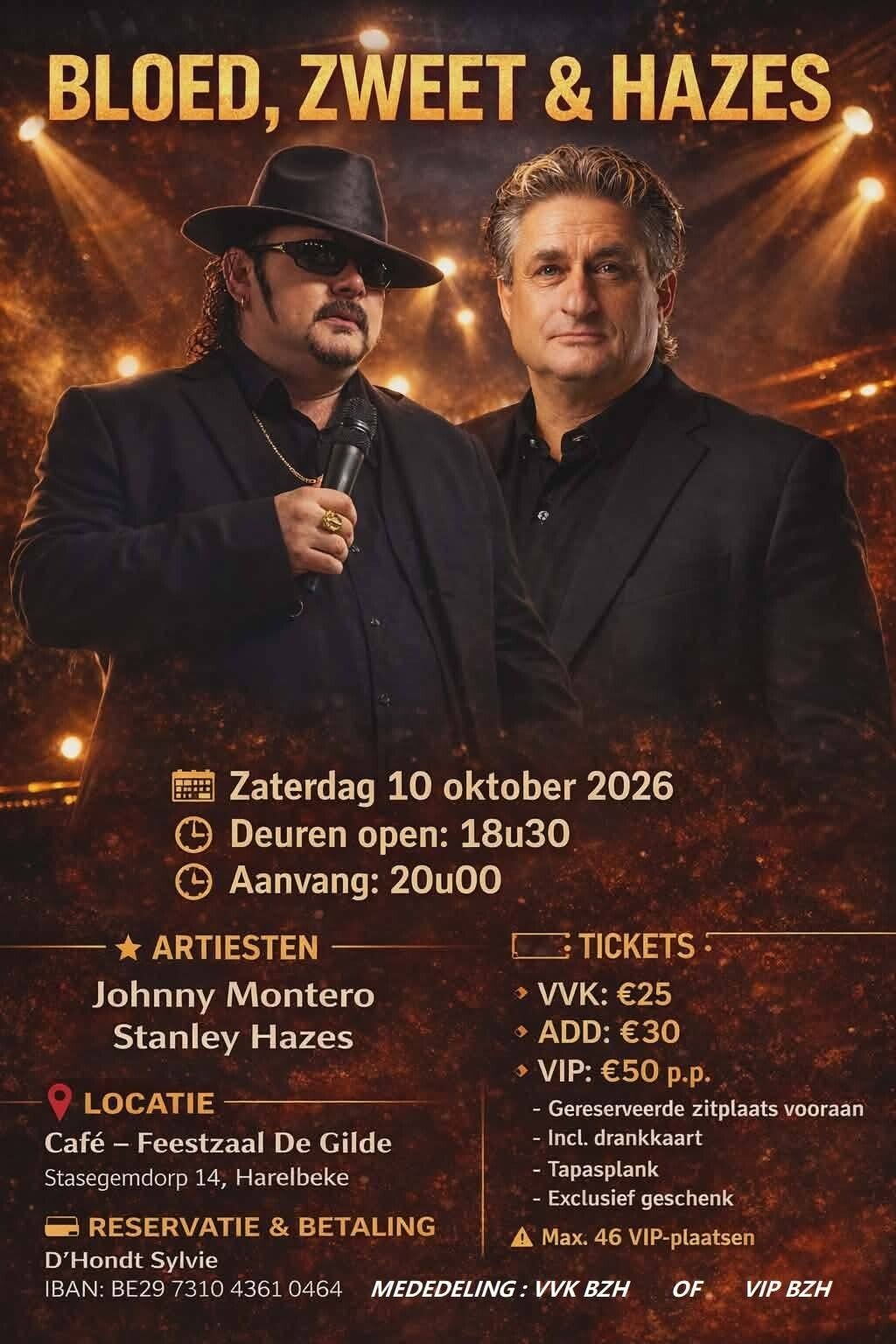 BLOED ZWEET & HAZES ( NORMAAL ) INKOMTICKET