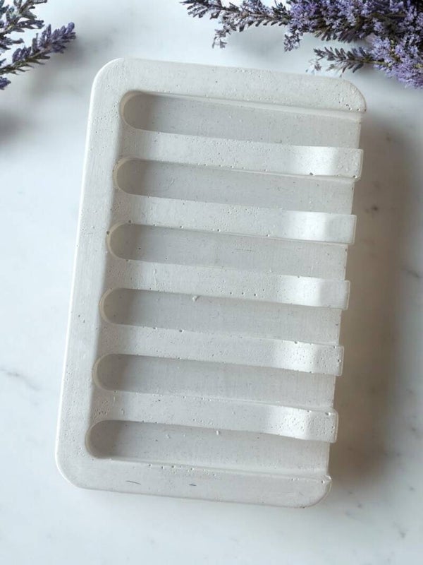 Natural Handmade Cement Soap Dish - Curved