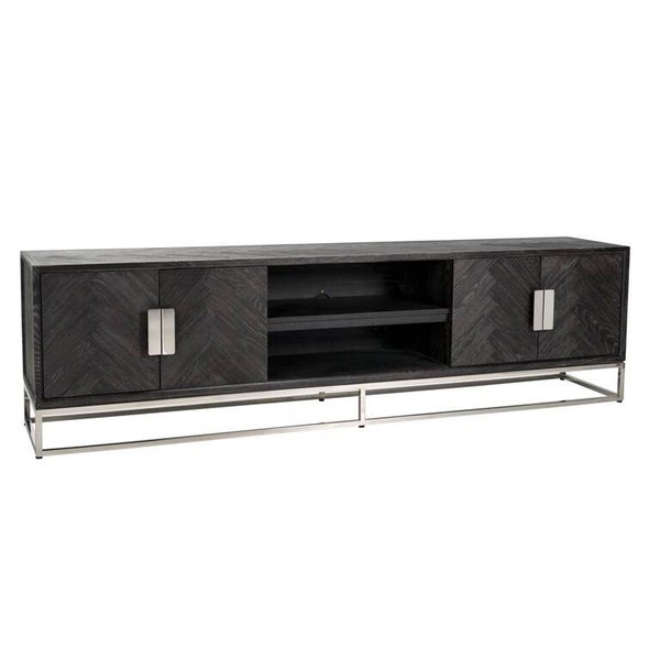 TV-dressoir Blackbone silver 4-deuren 220 (Black rustic) - Richmond