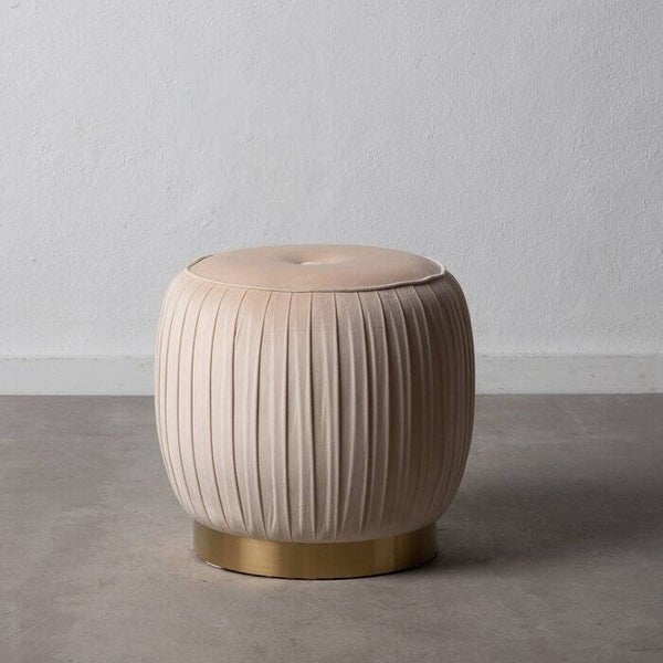 PUFF VELVET CREAM WEAVE-HOUT DECORATIE