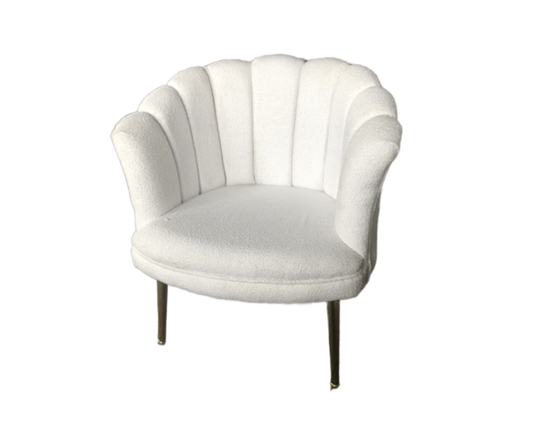 Schelp Fauteuil Mila Wit Bouclé