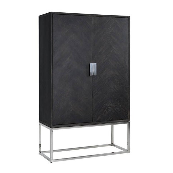 Wandkast Blackbone silver 2-deuren laag (Black rustic) - Richmond