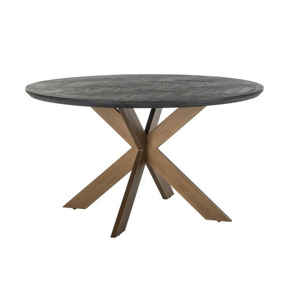 Eettafel Blackbone brass 140Ø (Black rustic) - Richmond