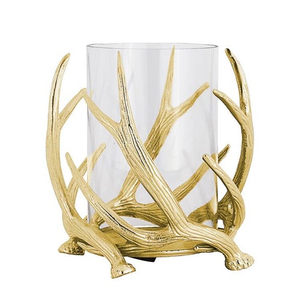 Windlicht Holly goud met groot gewei (Gold) - Richmond