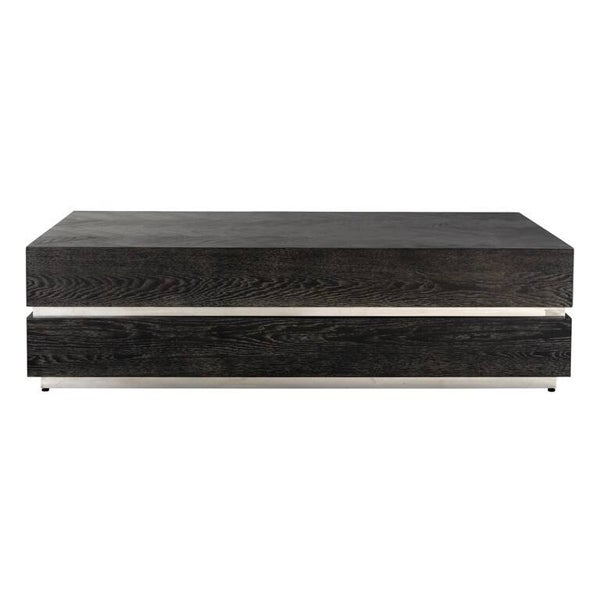 Salontafel Blackbone silver 150x80 (Block) (Black rustic) - Richmond