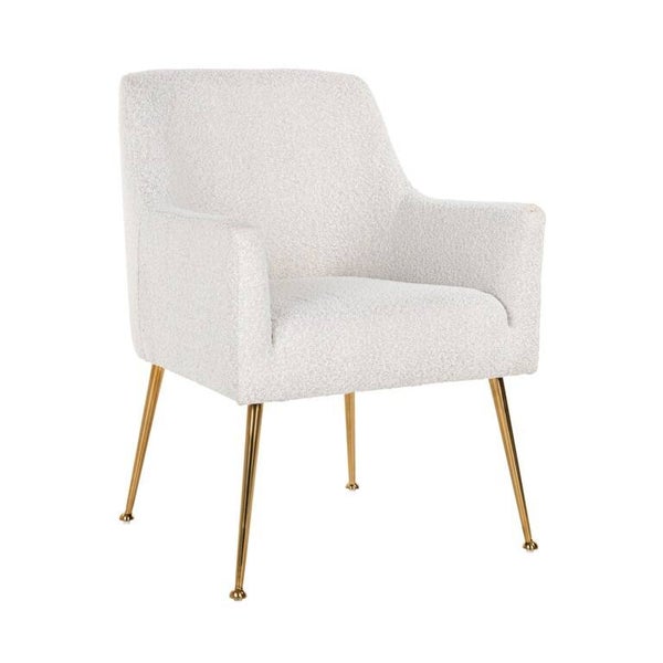 Stoel Harper white bouclé / brushed gold (Copenhagen 900 Bouclé White) - Richmond