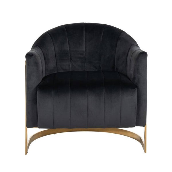 Fauteuil Melody Antraciet velvet / brushed gold (Quartz Antraciet 801) - Richmond
