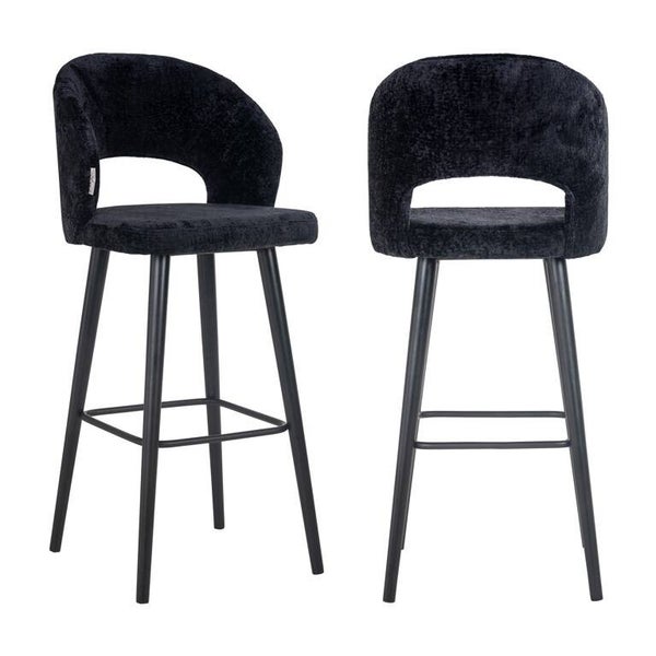 Barstoel Savoy black chenille (Bergen 809 black chenille) - Richmond