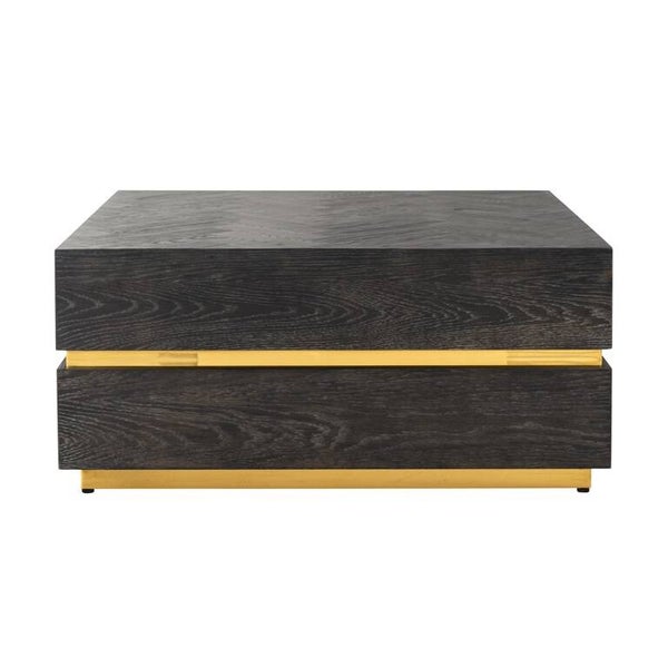 Salontafel Blackbone gold 90x90 (Block) (Black rustic) - Richmond