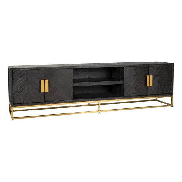 TV-dressoir Blackbone gold 4-deuren 220 (Black rustic) - Richmond
