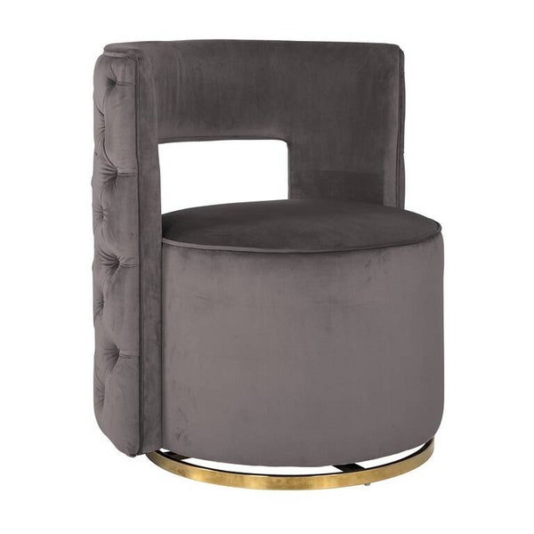 Draaifauteuil Jamie Stone velvet / gold (Quartz Stone 101) - Richmond