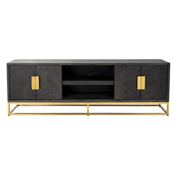 TV-dressoir Blackbone gold 4-deuren 185 (Black rustic) - Richmond