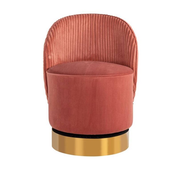 Draaifauteuil Bristel Pink velvet + rib (Pink) - Richmond