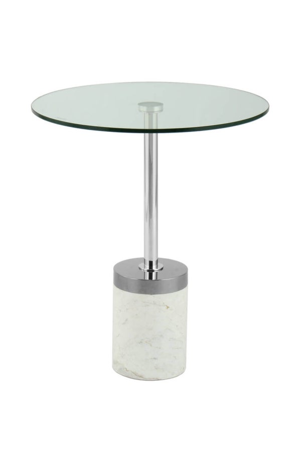 Bijzettafel Lana 125 Zilver/Wit