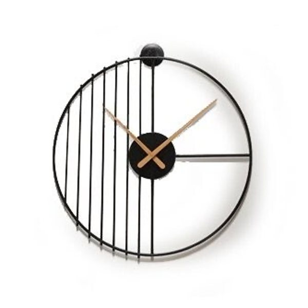KILANI mat zwart metalen klok Ø60