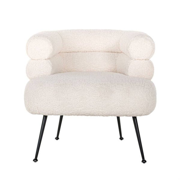 Fauteuil Amelia white faux Sheep / black (Faux Sheep 313-2) - Richmond