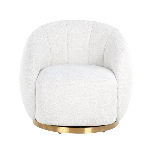 Draaifauteuil Jago white bouclé / brushed gold (Copenhagen 900 Bouclé White) - Richmond