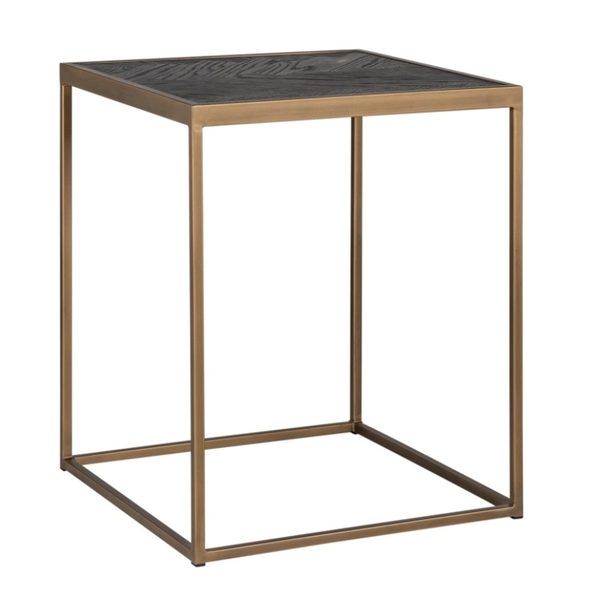 Bijzettafel Blackbone brass 50x50 (Black rustic) - Richmond