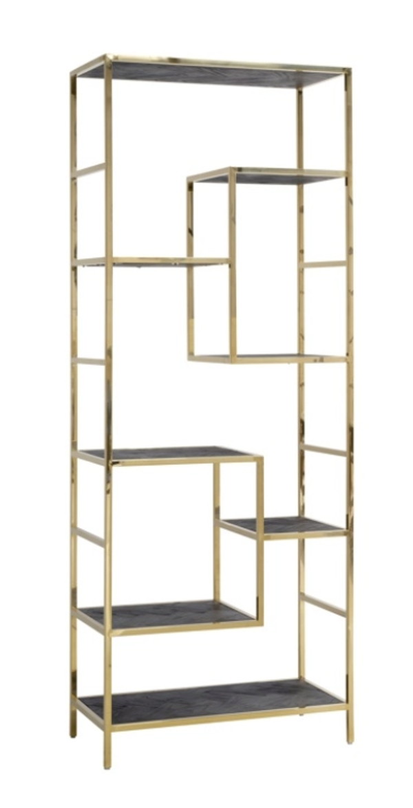 Wandkast Blackbone gold 7-planken (Black rustic) - Richmond