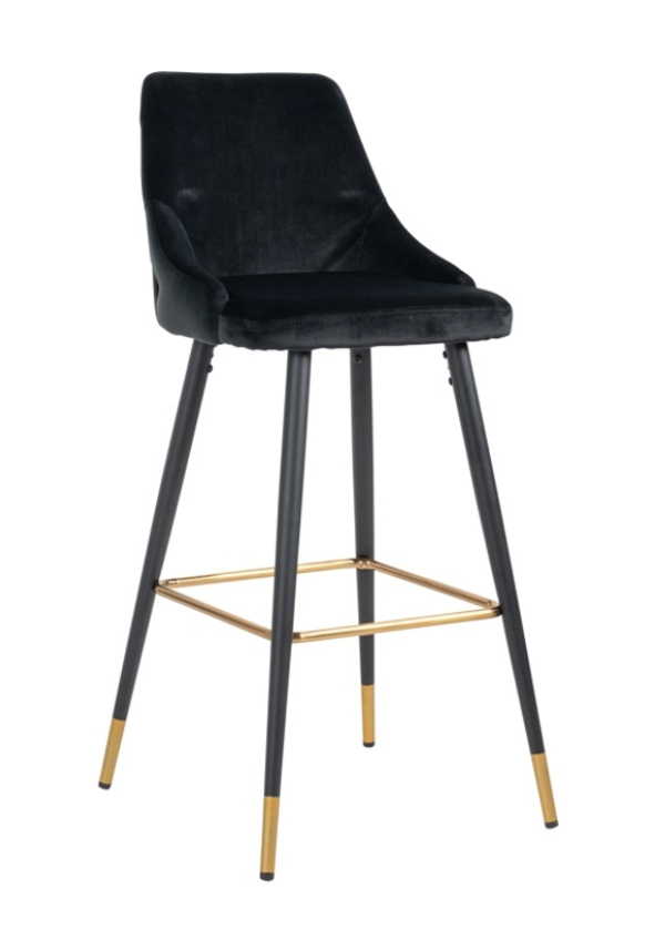 Barstoel Imani black velvet / fire retardant (Quartz Black 800) - Richmond
