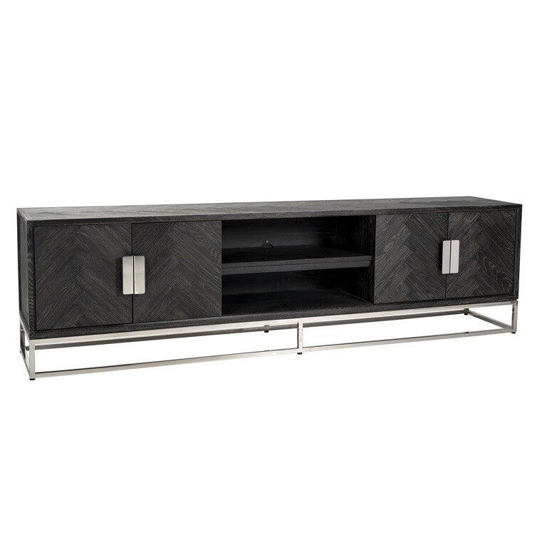 TV-dressoir Blackbone silver 4-deuren 220 (Black rustic) - Richmond