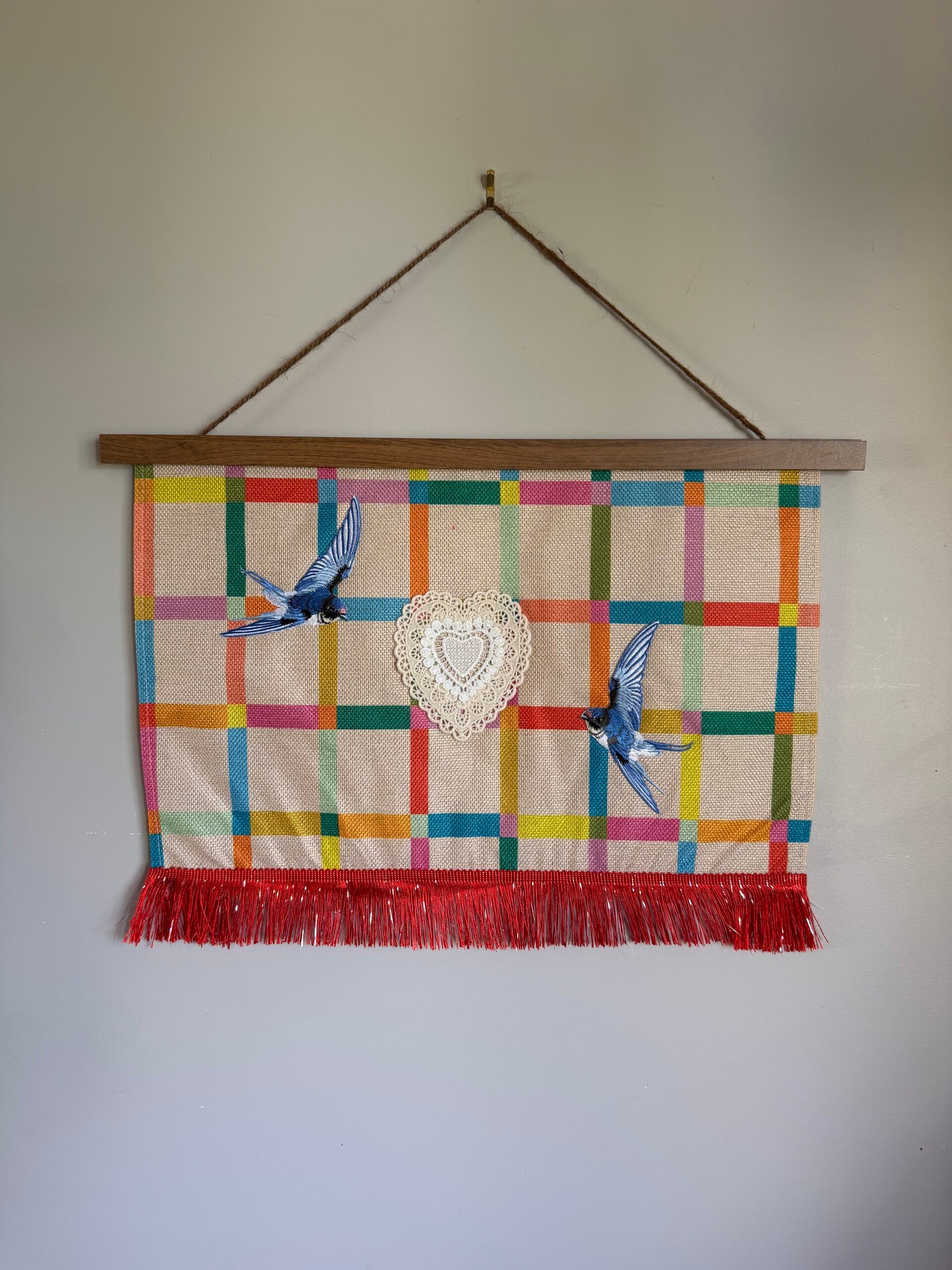 ‘Two birds’ wall hanging
