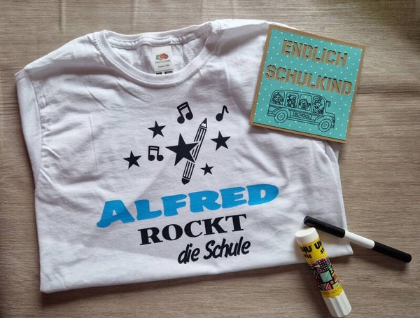 🎉 Personalisierbares T-Shirt zum Schulanfang oder Kita-Abschluss 🎉