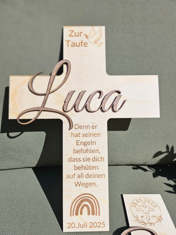 Ein besonderes Kreuz zur Taufe, Kommunion oder Konfirmation – mit Herz und Hand gefertigt