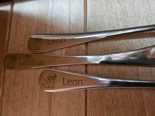 🌈 Personalisiertes Kinderbesteck – 3-teiliges Edelstahl-Set mit Namensgravur