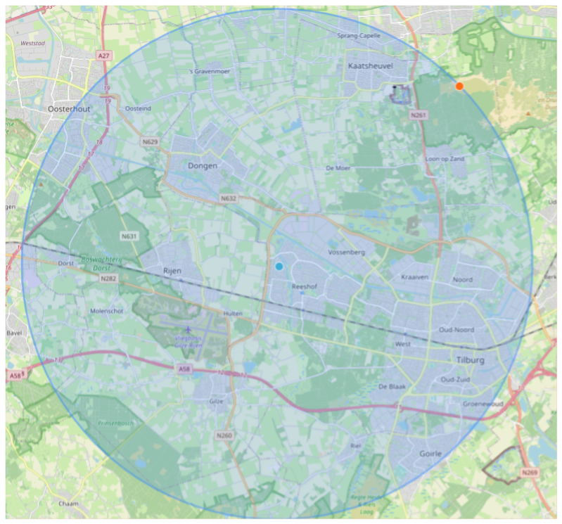 Burger Brothers bezorg gebied