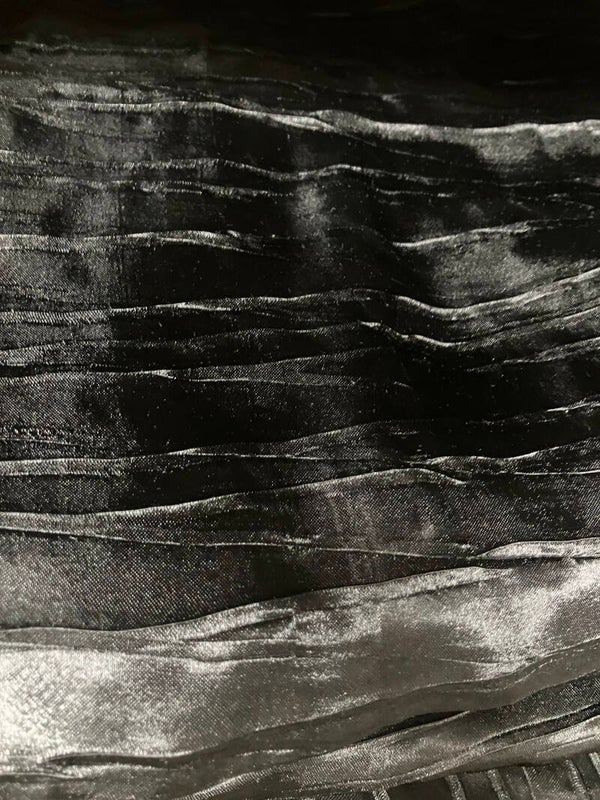 Grey Creased Satin