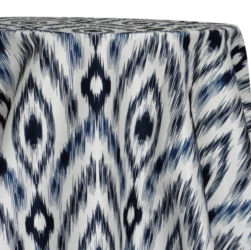 Navy Ikat Print