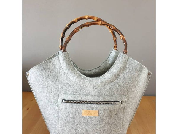 wollen tas grijs - 100%