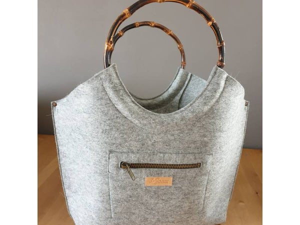 Shopper grijs -  100% wol