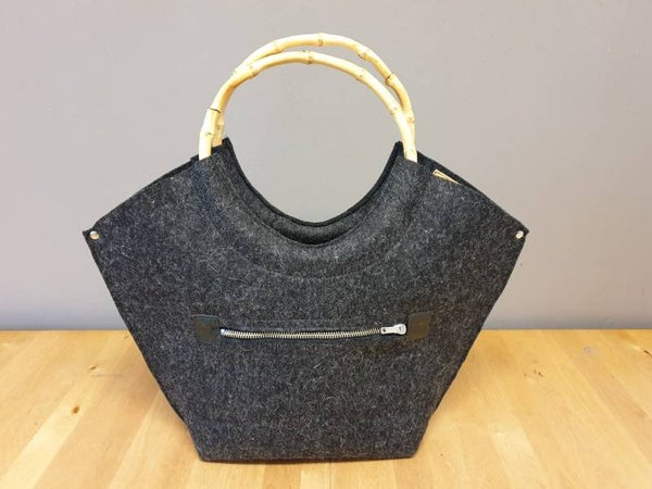 wollen tas antraciet - van 100% wol