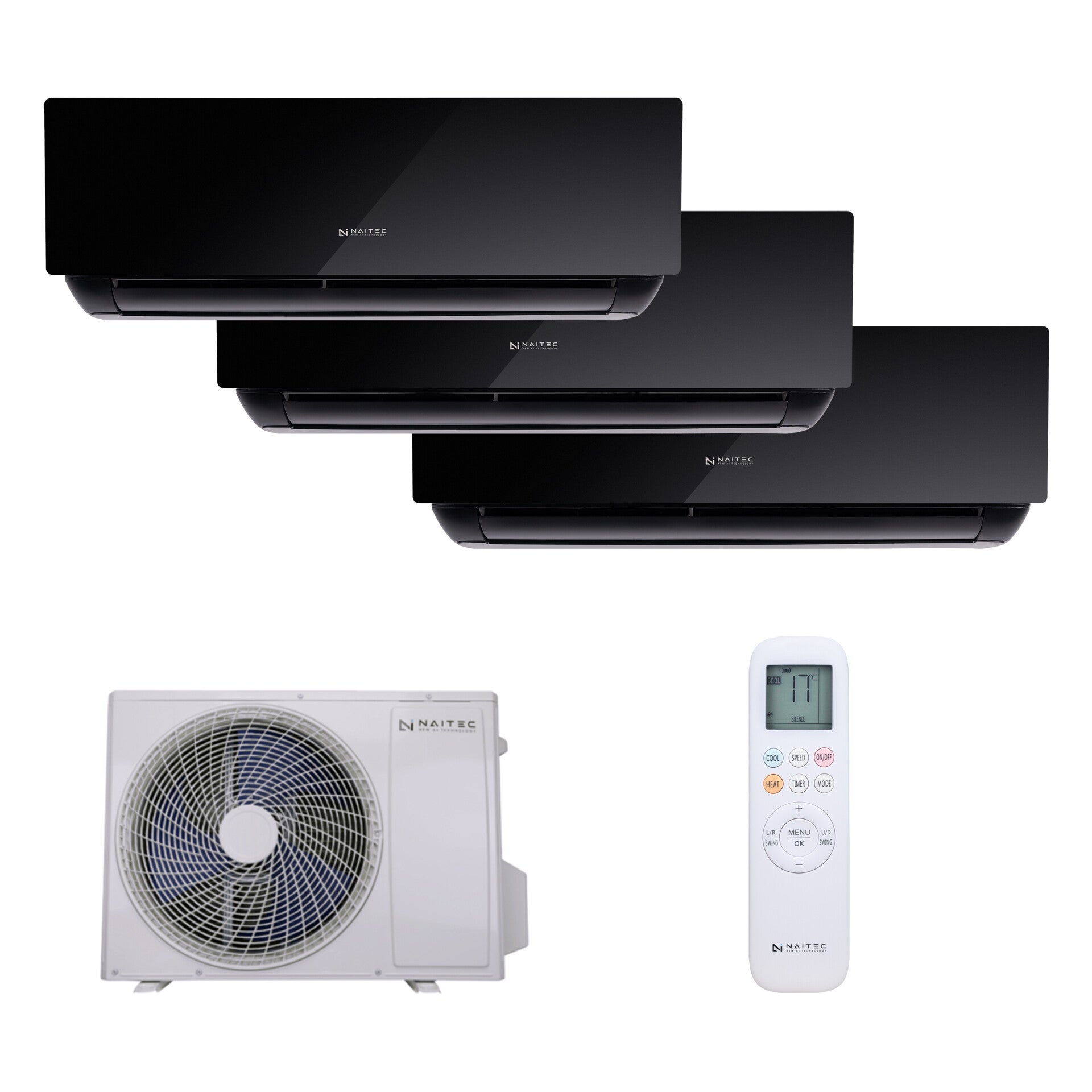 Naitec Multisplit 8 KW mit 3x Onyx 3,5 KW Innengerät inkl. und ohne Montage