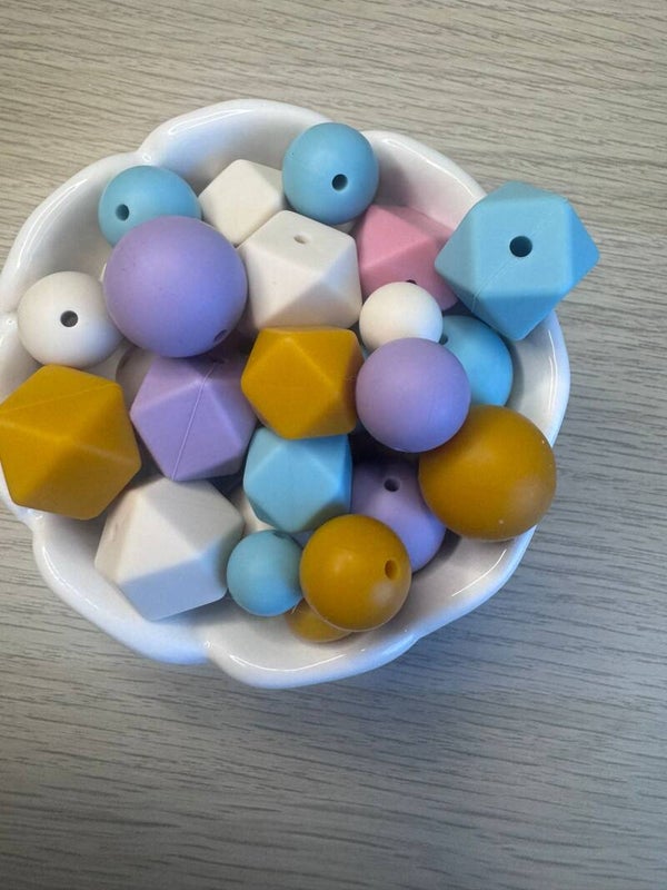 Kralenmix Paars - Blauw - Beige
