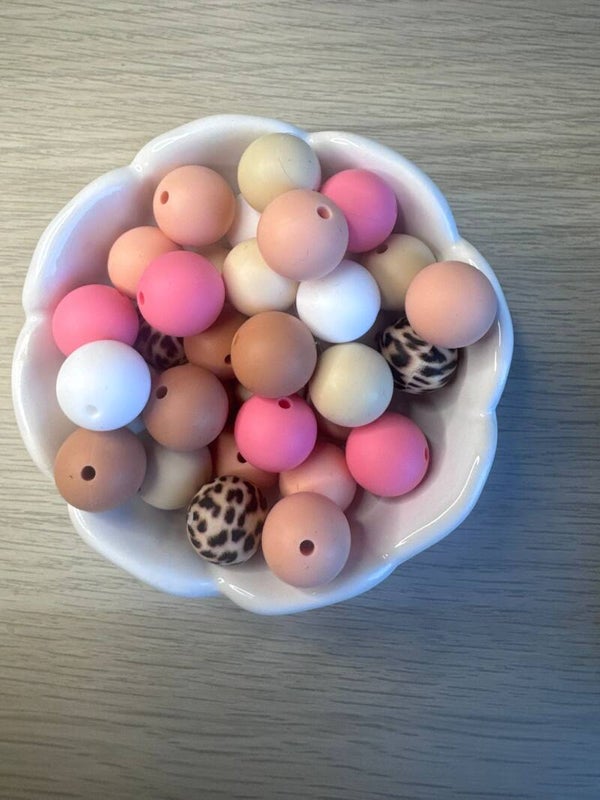 Kralenmix Roze-Beige-Panter