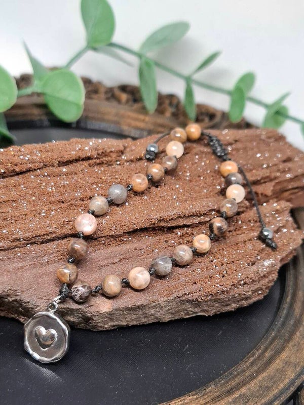 Mondstein Herz Armband