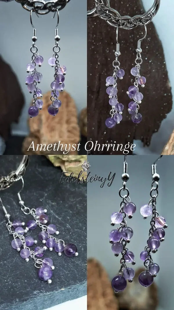 Amethyst Trauben Ohrringe