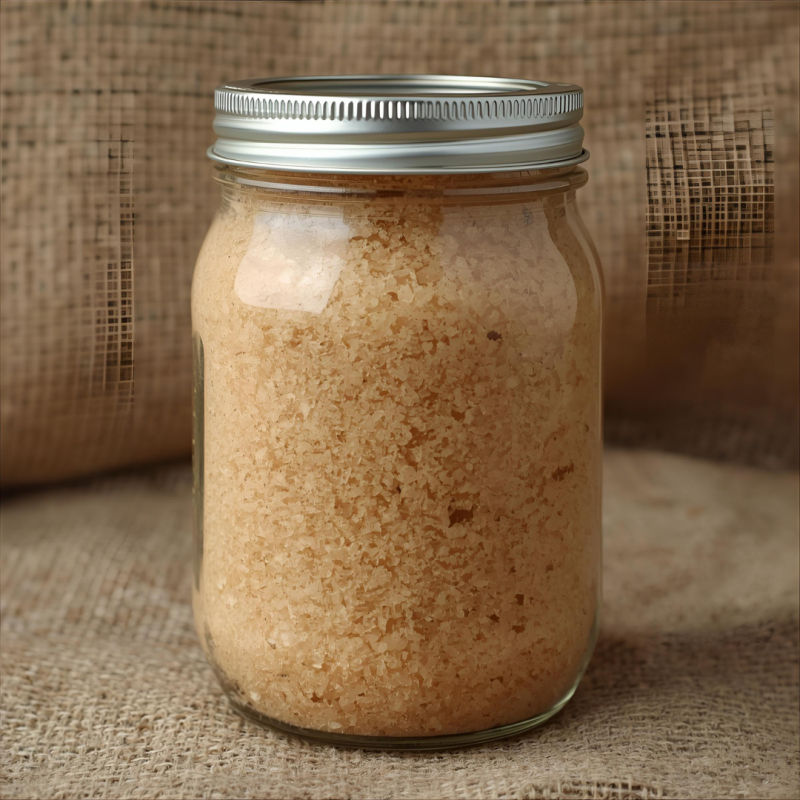 Grote pot whipped body scrub van de Truly Zero allergie lijn, zonder toegevoegde geur of kleurstoffen. De natuurlijke kleur is licht bruin.