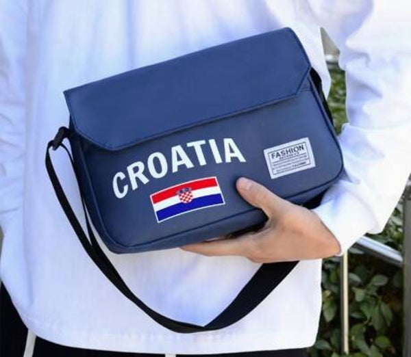 Damen & Herren Kroatien Umhängetasche "blau"