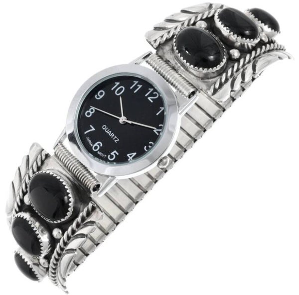 016AT Men's Black Onyx Navajo Watch